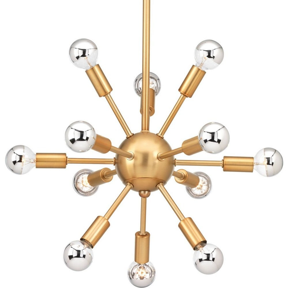 Ion Brushed Bronze 12-Light Space-Age Chandelier