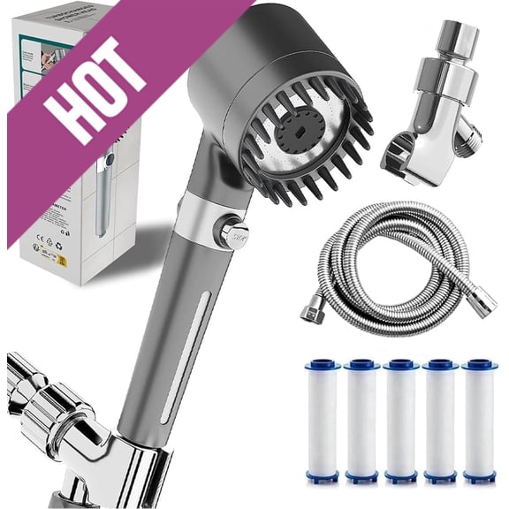 Ion Drops Shower Head, 2025 NEW Iondrops Filtered Showerhead, Filtered Shower with Handheld, Djustable Settings with Hose