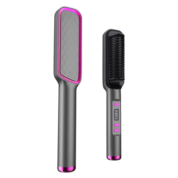 Ion Hair Straightening Comb-Hair Straightening Brush And Iron With Nano-titanium Coating For Uniform Heating LED Screen Styling Tool