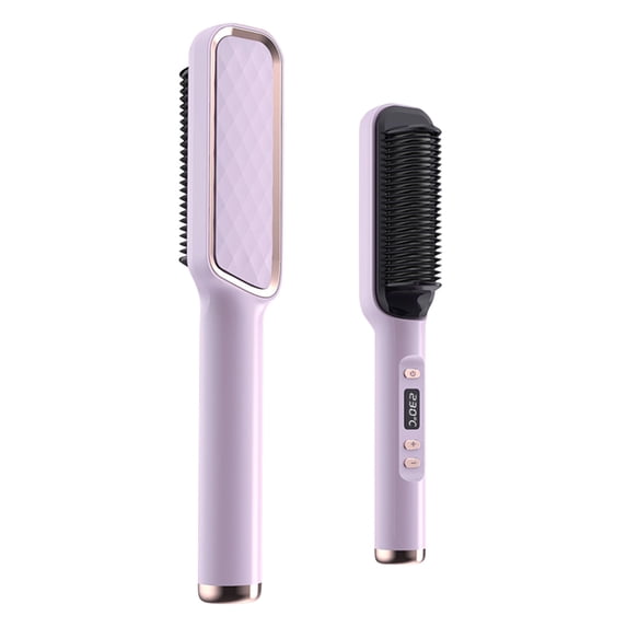 Ion Hair Straightening Comb-Hair Straightening Brush And Iron With Nano-titanium Coating For Uniform Heating LED Screen Styling Tool