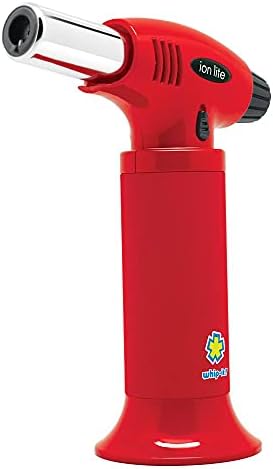 Refillable Torch Ion Lite Torch, All Red. Butane Torch Lighter, Refillable Cooking Torch ...