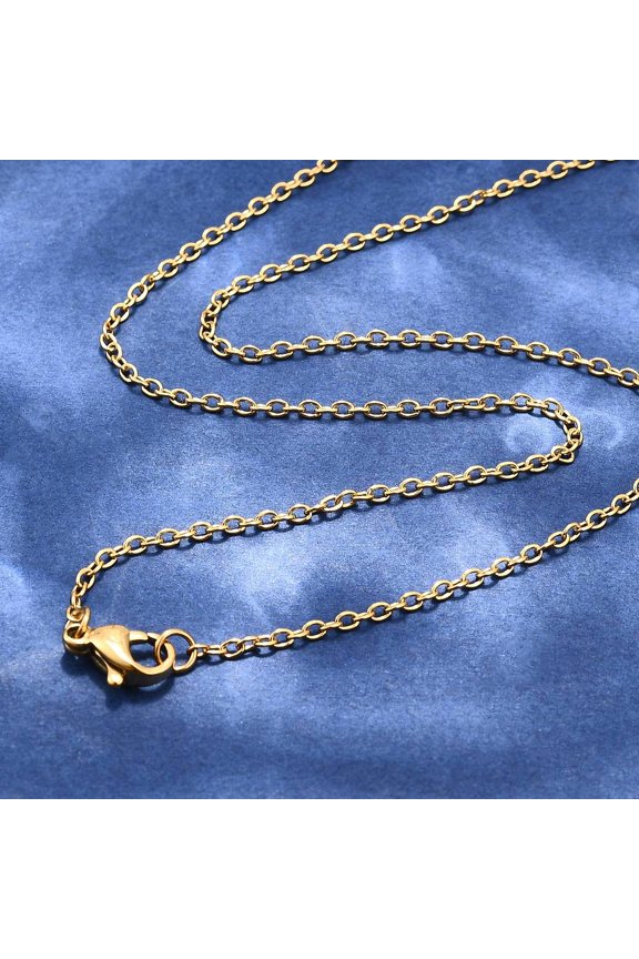 Ion Plating(IP) 304 Stainless Steel Cable Necklaces with Lobster Claw Clasps Golden 17.5 inch(44.4cm) 1.5mm