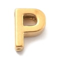 thumbnail image 1 of Ion Plating(IP) 304 Stainless Steel Charms Letter Charm Real 18K Gold Plated Letter P 9.5x7x3mm Hole: 1.6mm, 1 of 3