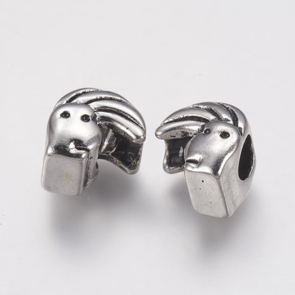 Ion Plating(IP) 304 Stainless Steel European Beads Rhinestone Settings Large Hole Beads Human Silver 12x11x9mm Hole: 5mm