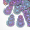 thumbnail image 1 of Ion Plating(IP) 304 Stainless Steel Filigree Pendants Etched Metal Embellishments Rainbow Color 40x24.5x0.3mm Hole: 1mm DIY, 1 of 2
