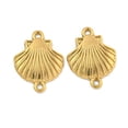 thumbnail image 1 of Ion Plating(IP) 304 Stainless Steel Links Connector Charms Shell Shape Real 18K Gold Plated 17x13x3.5mm Hole: 1mm, 1 of 3