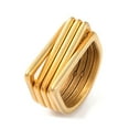 thumbnail image 1 of Ion Plating(IP) 304 Stainless Steel Multi-layer Arch Finger Rings for Women Golden 9.5mm Size 7(17.3mm), 1 of 3