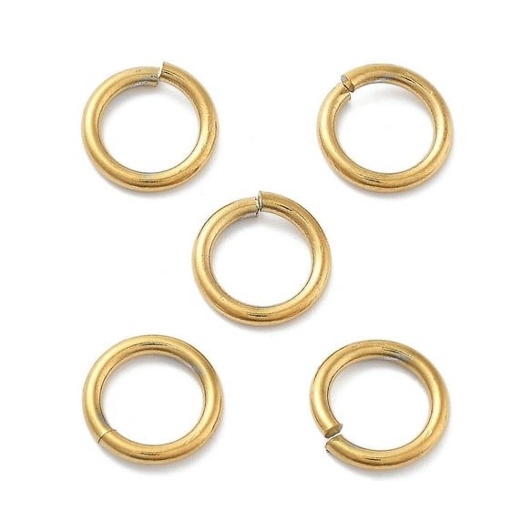 Ion Plating(IP) 304 Stainless Steel Open Jump Rings Real 18K Gold Plated 10x1.5mm Inner Diameter: 7mm