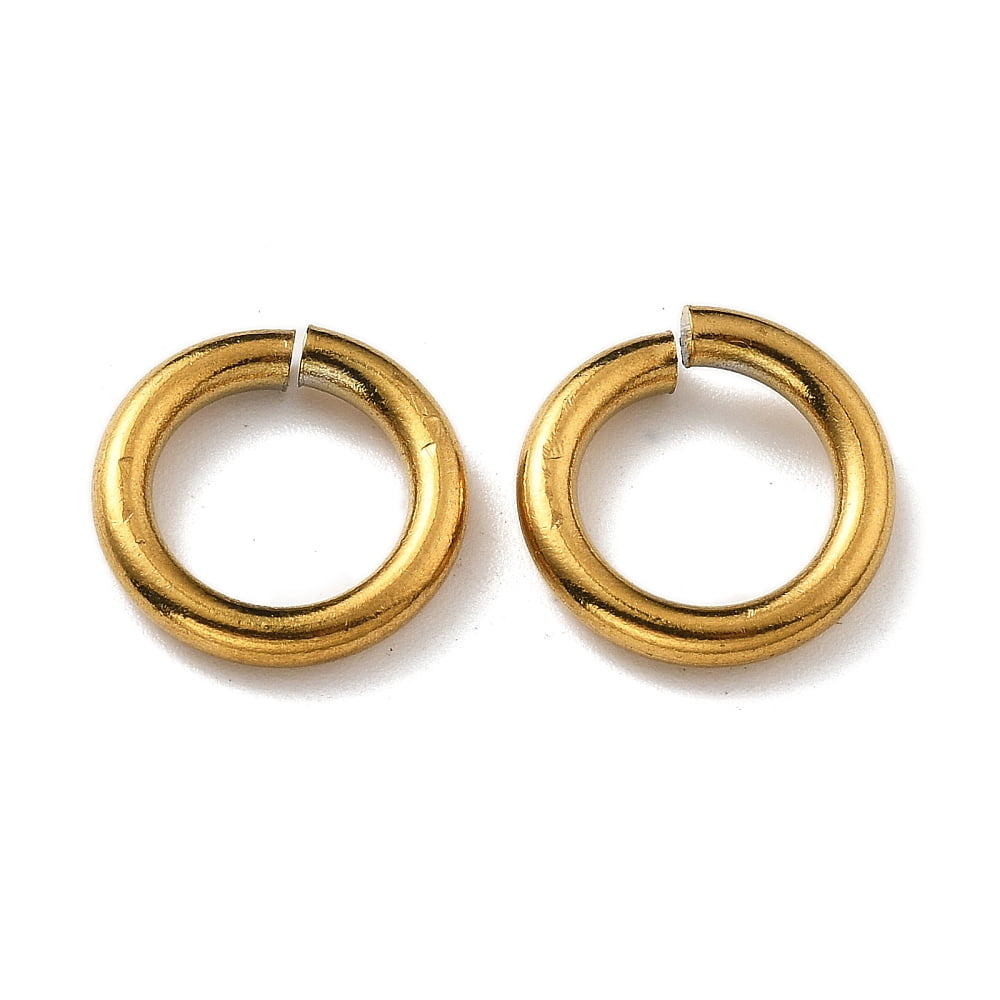 Ion Plating(IP) 304 Stainless Steel Open Jump Rings Real 18K golden Plated 12x2mm Inner Diameter: 8mm