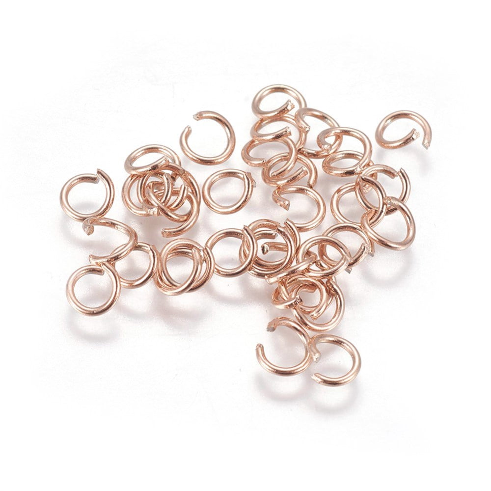 Ion Plating(IP) 304 Stainless Steel Open Jump Rings Rose golden 20 Gauge 5x0.8mm Hole: 3.5mm