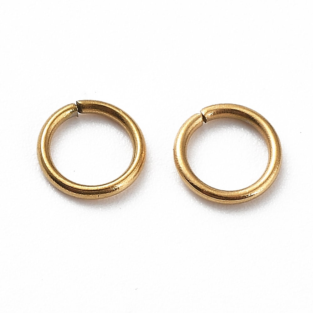Ion Plating(IP) 304 Stainless Steel Open Jump Rings Round for DIY Jewelry Craft Real 18K Gold Plated 21 Gauge 5x0.7mm Inner Diameter: 3.6mm