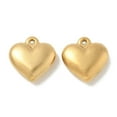 thumbnail image 1 of Ion Plating(IP) 304 Stainless Steel Pendants Heart Charm Real 18K Gold Plated 16.5x16.5x5.5mm Hole: 1.2mm, 1 of 3