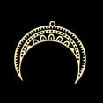 thumbnail image 1 of Ion Plating(IP) 304 Stainless Steel Pendants Laser Cut Moon Real 18K golden Plated 31x34x1mm Hole: 1.6mm, 1 of 1
