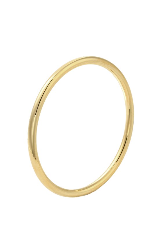 Ion Plating(IP) 304 Stainless Steel Simple Roung Ring Bangles for Women Real 18K Gold Plated Inner Diameter: 2-3/8 inch(6cm) 4mm