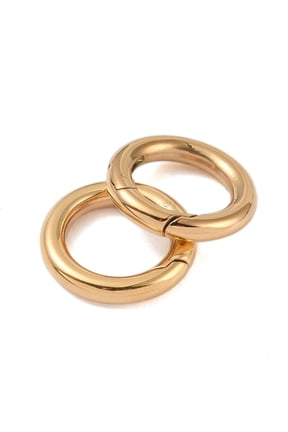 Ion Plating(IP) 316 Stainless Steel Spring Gate Rings Rings Real 18K golden Plated 16x3mm