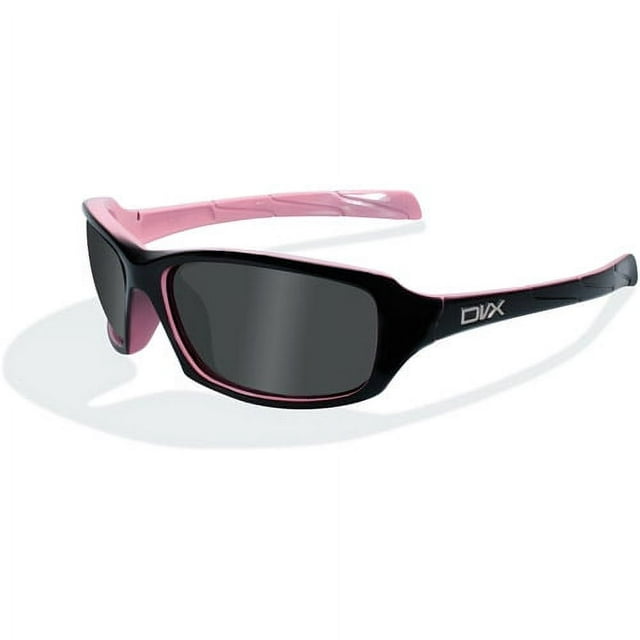 Ion Polarized Grey Lens/ Gloss Black and Pink Frame Rx-able Sunglasses