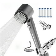 Ion Shower Drops Head - Filtered Shower Head with Handheld, High Pressure Turbo Showerhead, Ionic Filter, Adjustable Reusable Shower Head with Filters & Hose