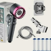 Ion Shower Drops Head Filtered Showerhead with Four Filters,Ion Shower Drops Head Filtered Showerhead,Shower Heads Combo with Stainless Steel Hose