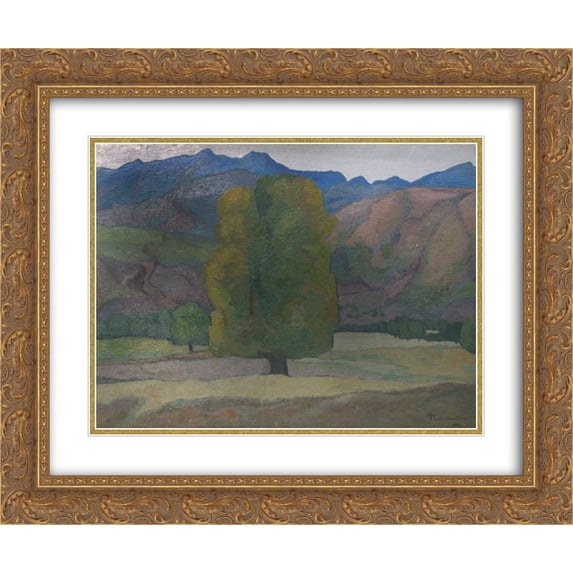 Ion Theodorescu Sion 2x Matted 24x20 Gold Ornate Framed Art Print 'Landscape'