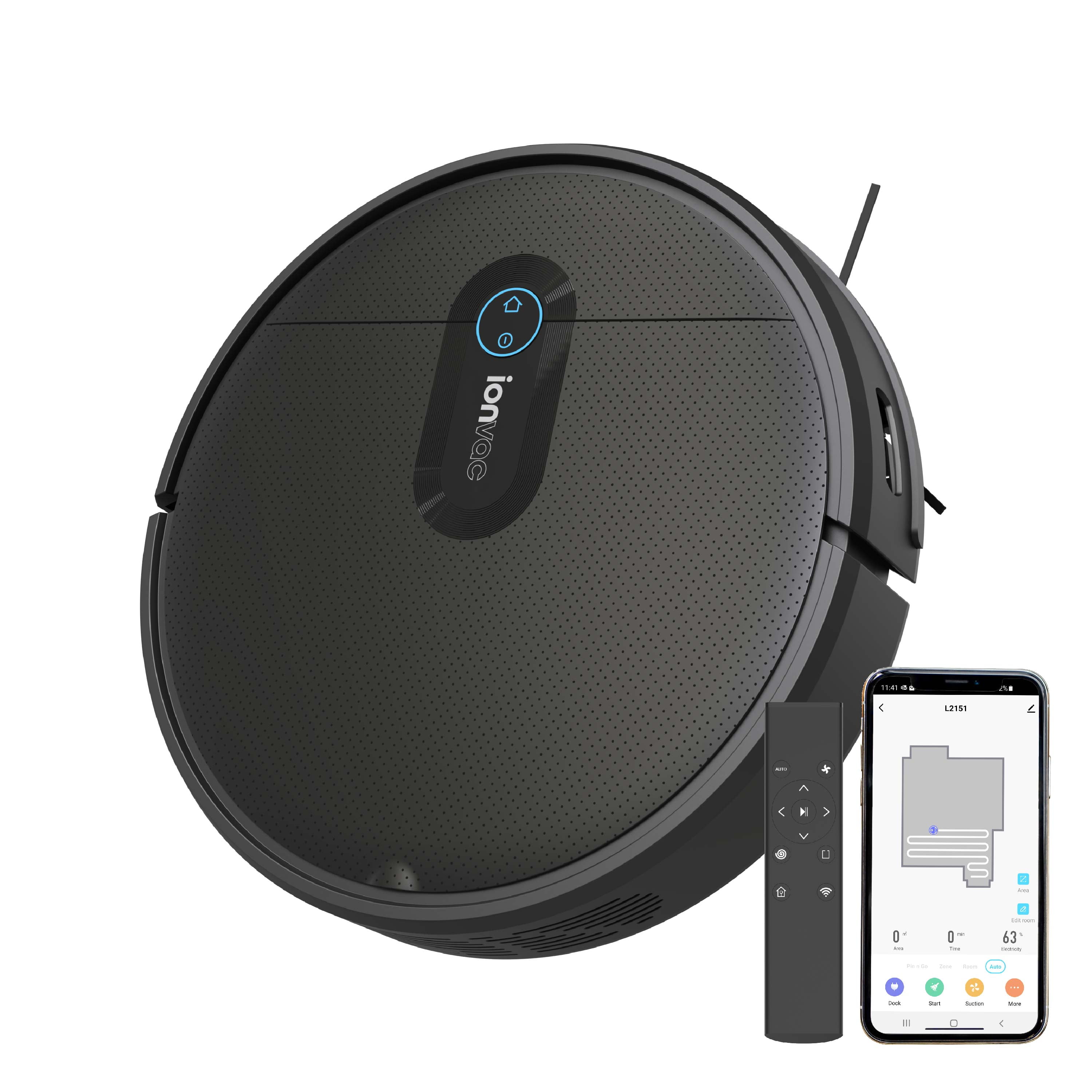 IonVac SmartClean V2, Smart Mapping Robot Vacuum with App/Remote