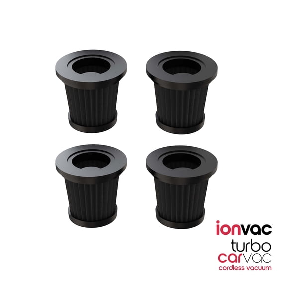 IonVac Turbo CarVac Vacuum Filter Replacement Kit, 4-Pack
