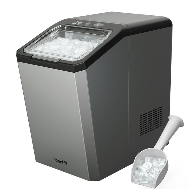 Ionchill QuickCube Nugget Ice Maker, 25lbs/24hrs Compact Countertop Ice