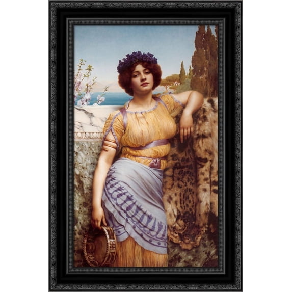 Ionian Dancing Girl 17x24 Black Ornate Wood Framed Canvas Art by Godward, John William