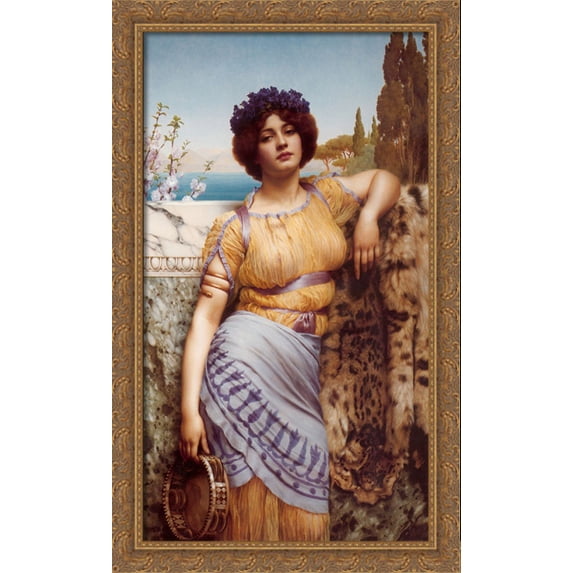 Ionian Dancing Girl 24x40 Large Gold Ornate Wood Framed Canvas Art by John William Godward