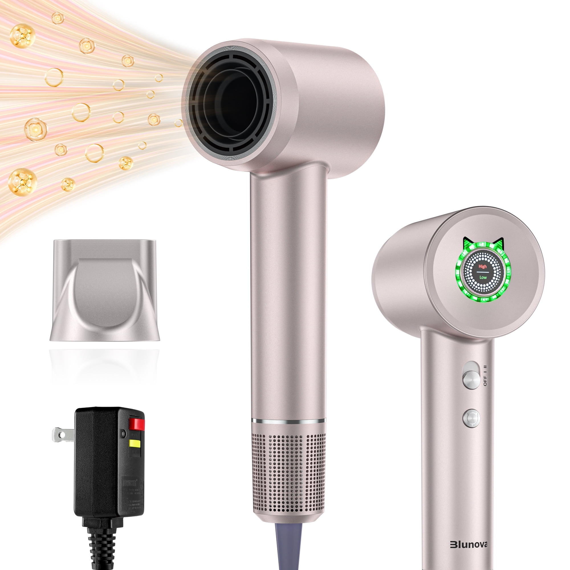 Ionic Brushless Hair Dryer, Blunova Compact Blow Dryer with 1500W Motor
