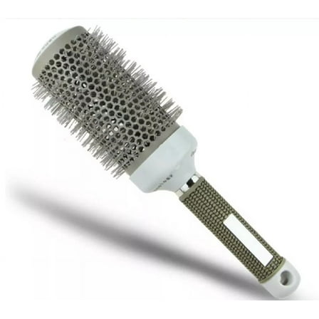 Ionic Ceramic Round Hair Brush 2” – Professional Boar Bristle Blow Dry Brush for Smooth Styling, Volume & Straightening, Heat-Resistant Barrel TIKA