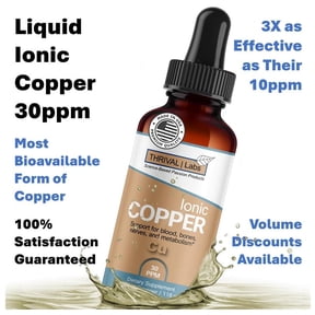 Ionic Colloidal Copper Liquid (4oz/30 PPM) | Blood | Bones | Nerves | Metabolism - Thrival Labs