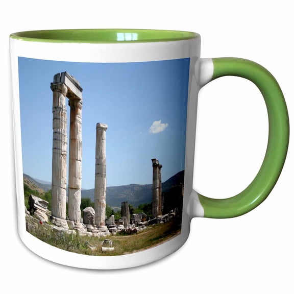 3drose, Ionic Columns of the Temple of Aphrodite, Aphrodisias, 11oz Two-tone Green Mug