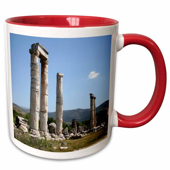 3drose, Ionic Columns of the Temple of Aphrodite, Aphrodisias, 11oz Two-tone Red Mug