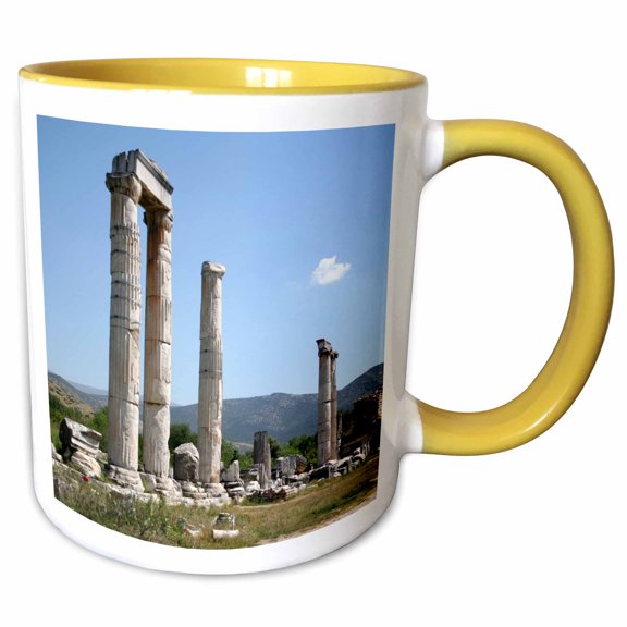 3drose, Ionic Columns of the Temple of Aphrodite, Aphrodisias, 11oz Two-tone Yellow Mug
