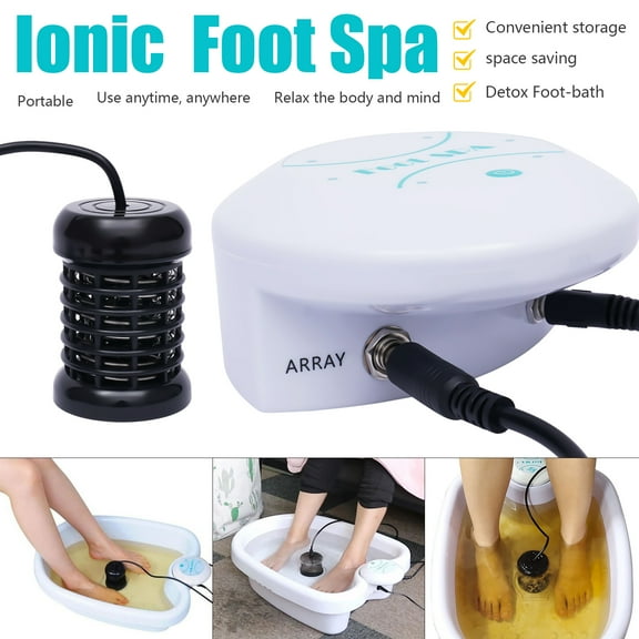 Ionic Detox Foot Bath Machine - Detoxify, Rejuvenate, and Relax Your Body (30-Minute Timer, Salt Spoon Included)