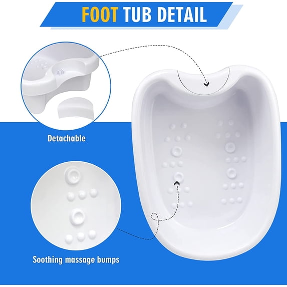 Ionic Detox Foot Bath Tub Basin with Waved Handle for All Detox Machines - Premium ABS Plastic, Deep Soaking for Foot