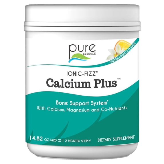 Ionic Fizz Calcium Plus With Vitamin D, Magnesium, Zinc and 10 Additional Nutrients for Strong Bones - Orange Vanilla - 14.82oz