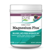 Pure Essence Labs - Ionic-Fizz Magnesium Plus Mixed Berry, Drink Powder Mix for Muscle & Relaxation Support - 60 Servings