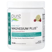 Pure Essence Labs - Ionic-Fizz Magnesium Plus Raspberry-Lemonade, Drink Powder Mix for Muscle & Relaxation Support - 60 Servings