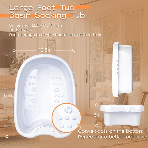 Ionic Foot Bath Basin for Detox with 100 Liners, Portable Ergonomic Foot Soaking Tub for Home Spa