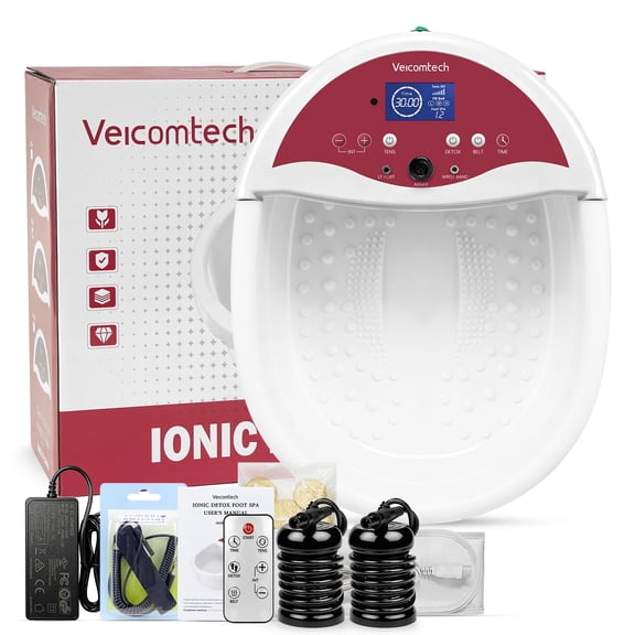 Ionic Foot Bath Detox Machine, 3-in-1 Foot Detox Machine, Professional Ion Foot Bath Detox Machine with Heated Belt, Ionic Foot Spa Kit with 10 Ginger Tabletsfor Home and Salon Use
