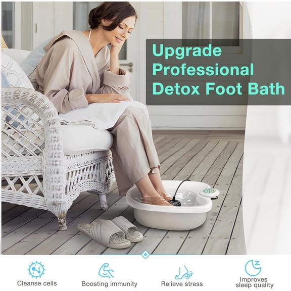 Ionic Foot Bath Detox with Slipper, Portable Home Spa for Relaxation and Wellness