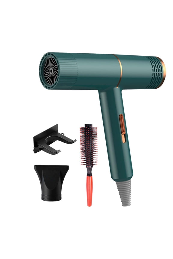Ionic Hair Dryer Blow Dryer, 3 Heat Settings, 3 Speed Slide Switch, Cool Shot Button,1 Diffuser, 1 Shelves & 1 Curling Combs for All Hair Types for Salon Home Travel Hair Styling, Green
