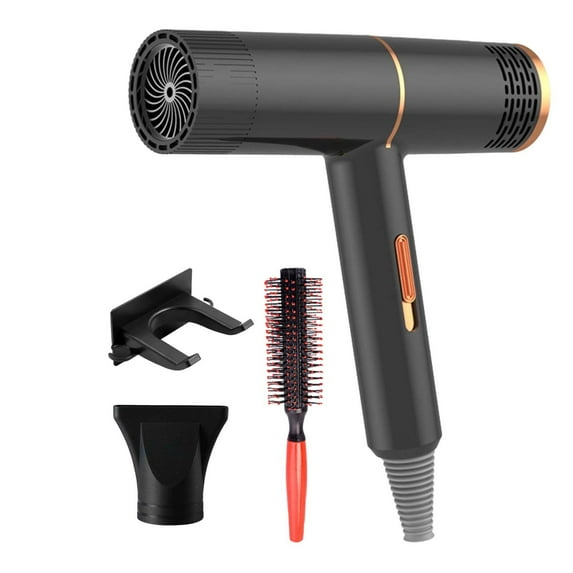 Ionic Hair Dryer Blow Dryer, 3 Heat Settings, 3 Speed Slide Switch, Cool Shot Button,1 Diffuser, 1 Shelves & 1 Curling Combs for All Hair Types for Salon Home Travel Hair Styling, Black