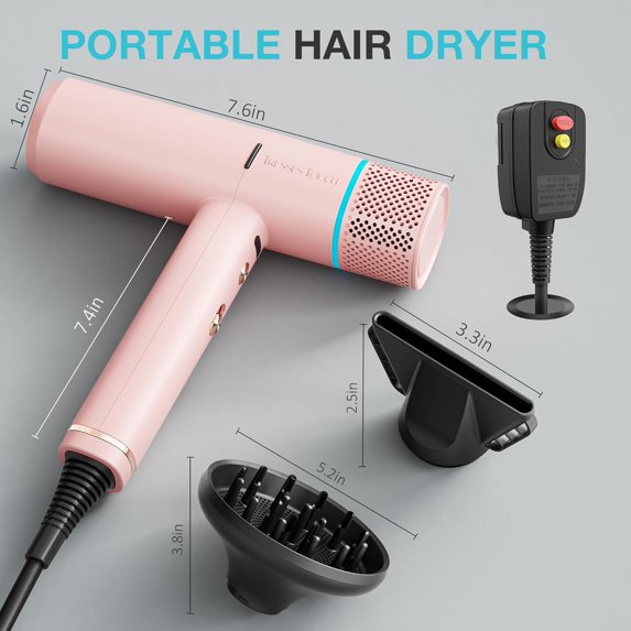Ionic Hair Dryer with Diffuser and Concentrator, Professional ...