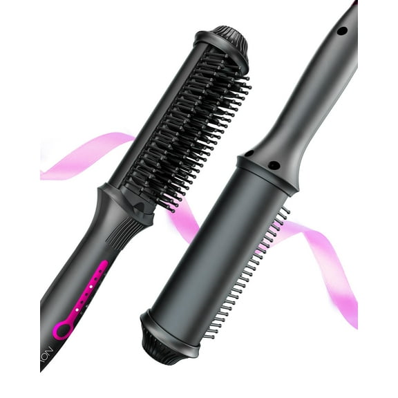Ionic Hair Straightener Brush, 4 Temps & 30s Heating & Auto-Off, Anti-Scald Ceramic Straightening Comb Fast Heating for Home Salon, Less Frizz & Smoother Hair for All Hair Types