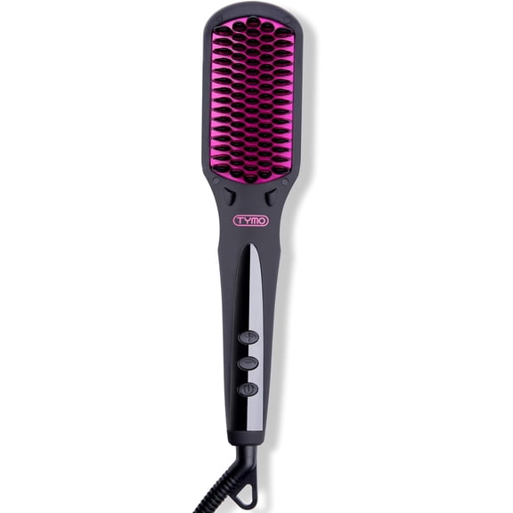 Ionic Hair Straightener Brush - One-Step Hair Straightener for Women, Straightening Brush with Negative Ions, 16 Temp Settings, LCD Display, Dual Voltage, Hot Comb Flat Iron for Frizz-Free Styles