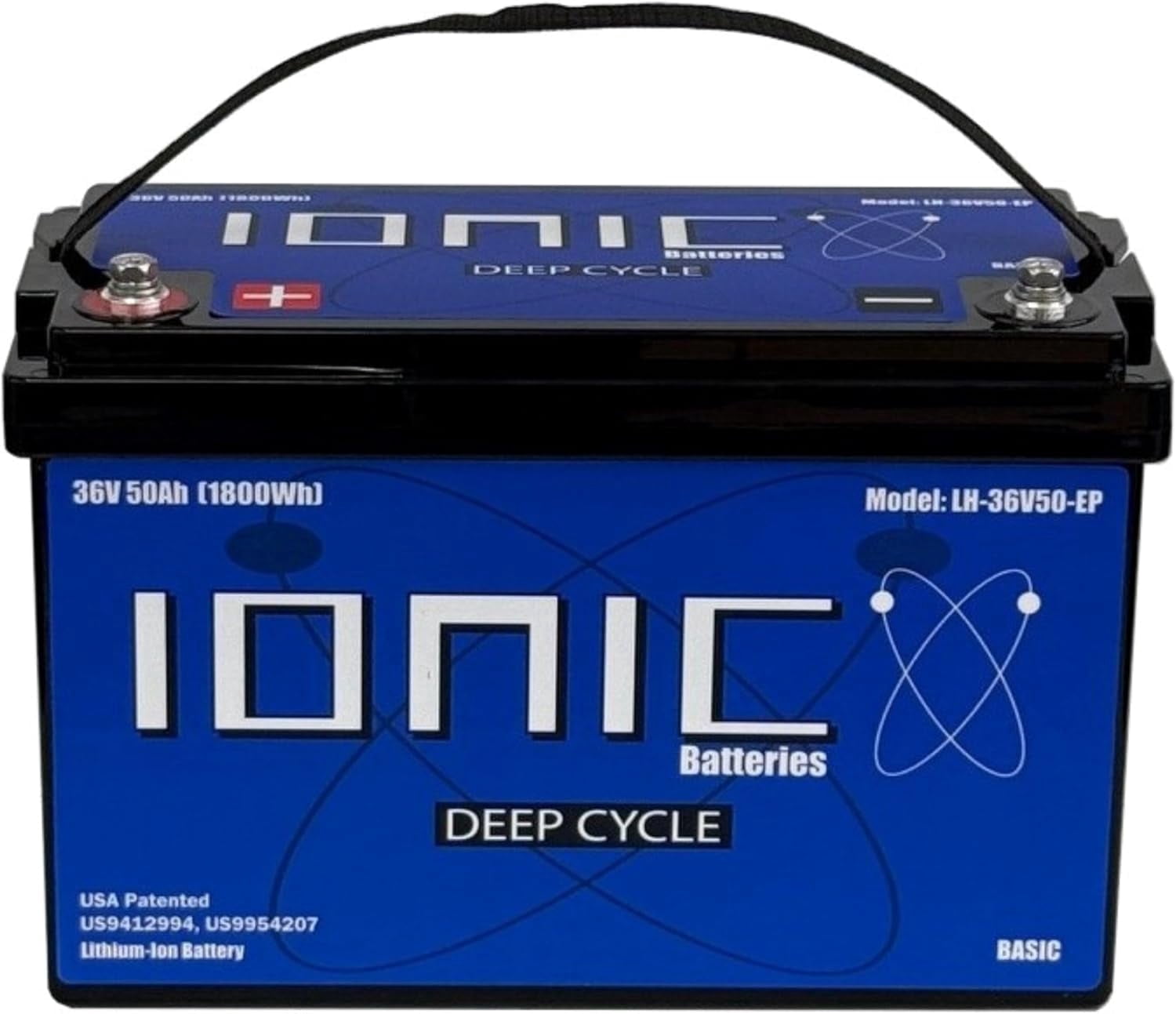 Ionic Lithium 36V 50Ah LiFePO4 Deep Cycle Battery (No Bluetooth) - Perfect for Trolling Motors and 36v Power Systems