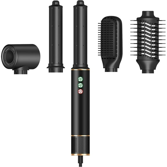 5-in-1 Professional Hair Styler with 110,000 RPM Motor & Ionic Technology - Multi-Styler Hot Air Brush Kit for Fast Drying, Curling, & Volumizing