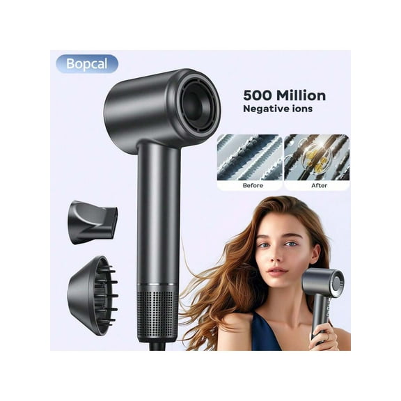Ionic Pro Hair Dryer - 120000RPM Brushless Motor Fast Drying, 360° Rotating Magnet Nozzle+Diffuser, 1600W 3Temp/3Speed, Intelligent Constant Temp, Lightweight Low Noise, For Home/Travel/Salon